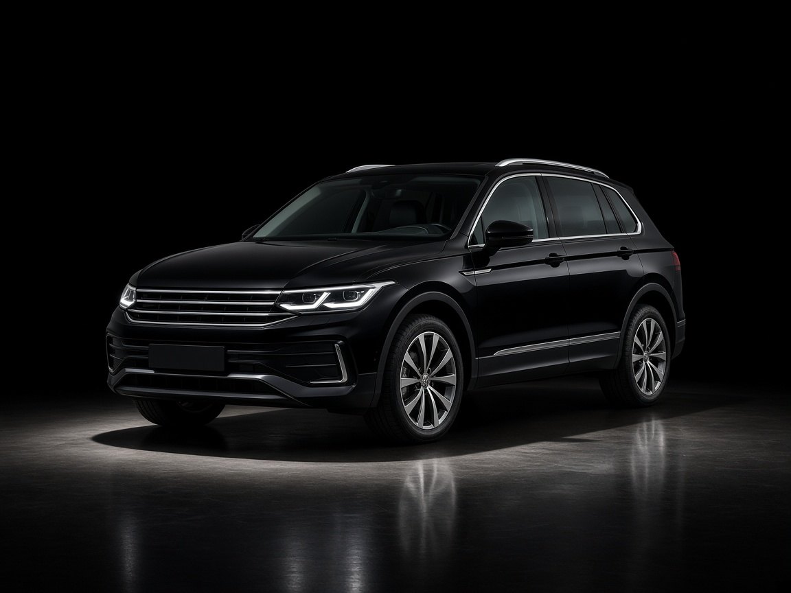 Studio render of a black 2024 Volkswagen Tiguan